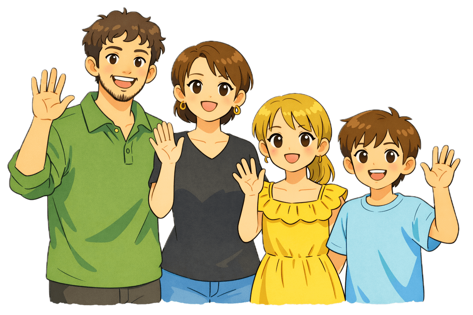 Aron and his family waving - the people Newsdrop was built for