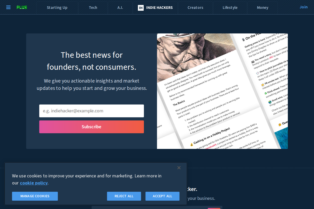 Indie Hacker Newsletter