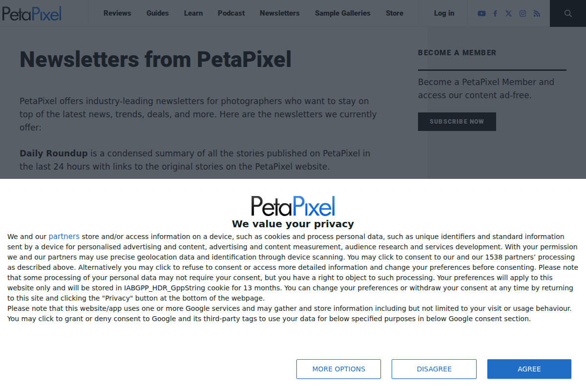 PetaPixel Newsletter