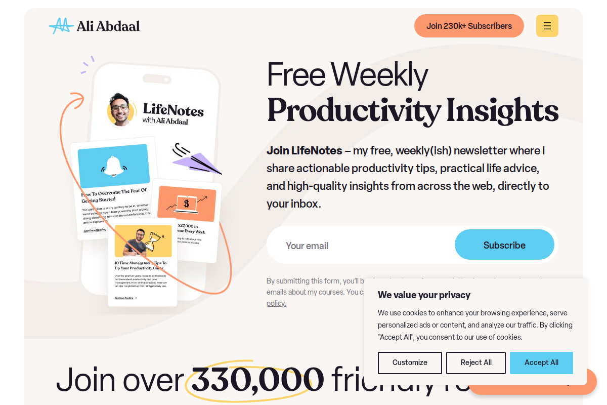 Ali Abdaal LifeNotes