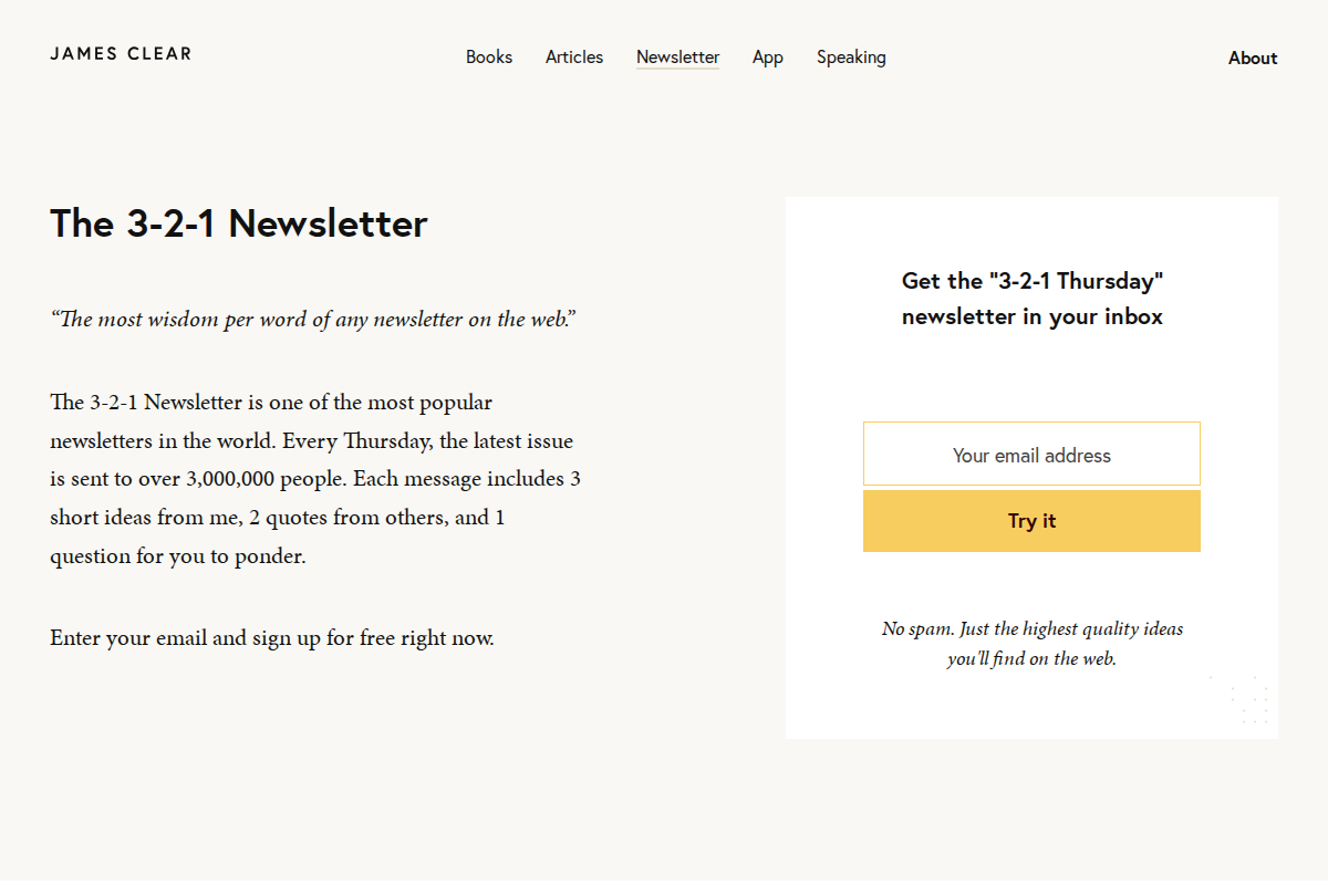 James Clear 3-2-1