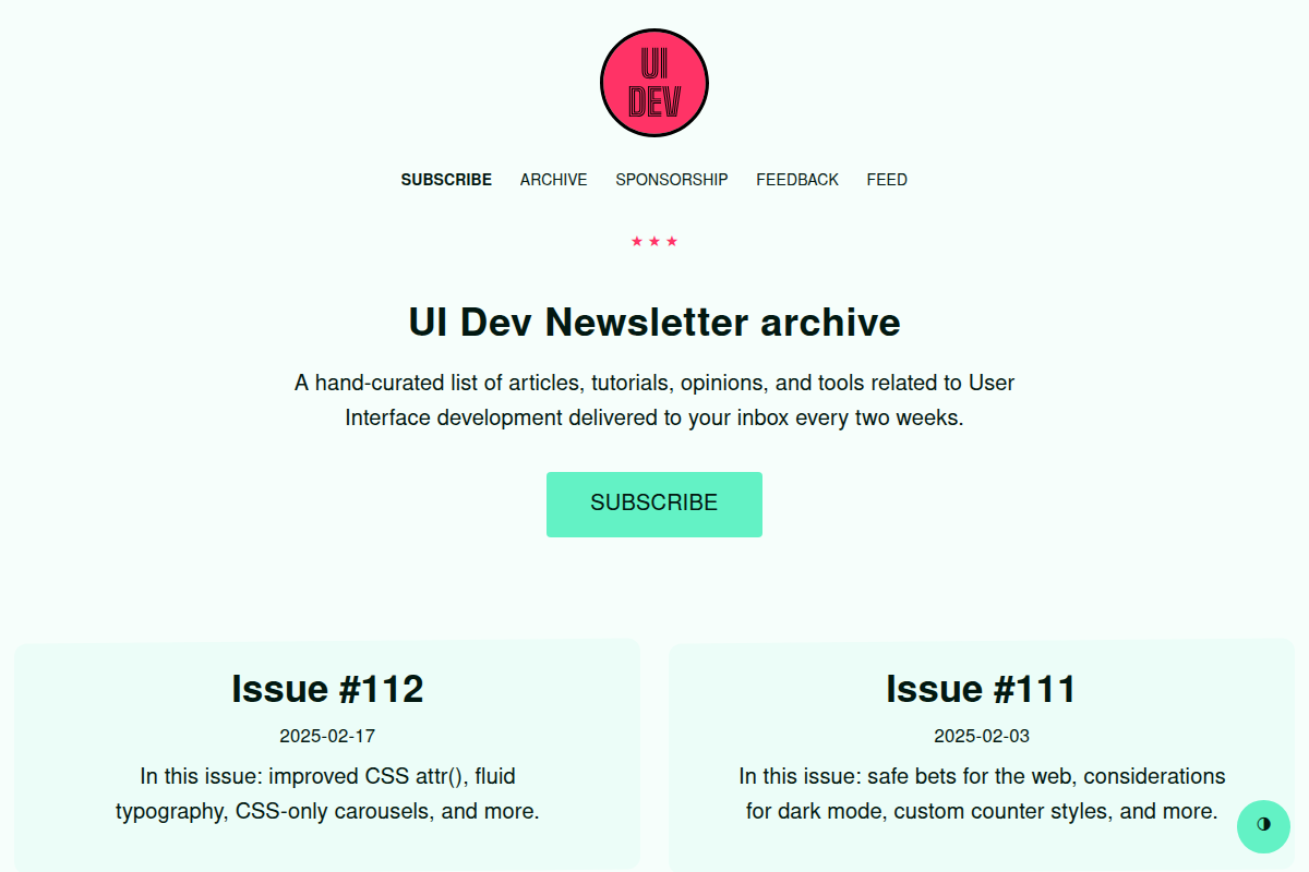 UI Dev Newsletter