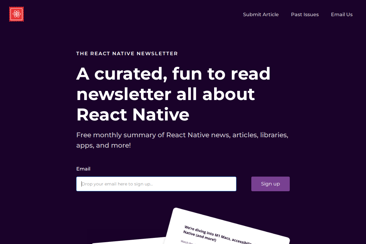React Native Newsletter