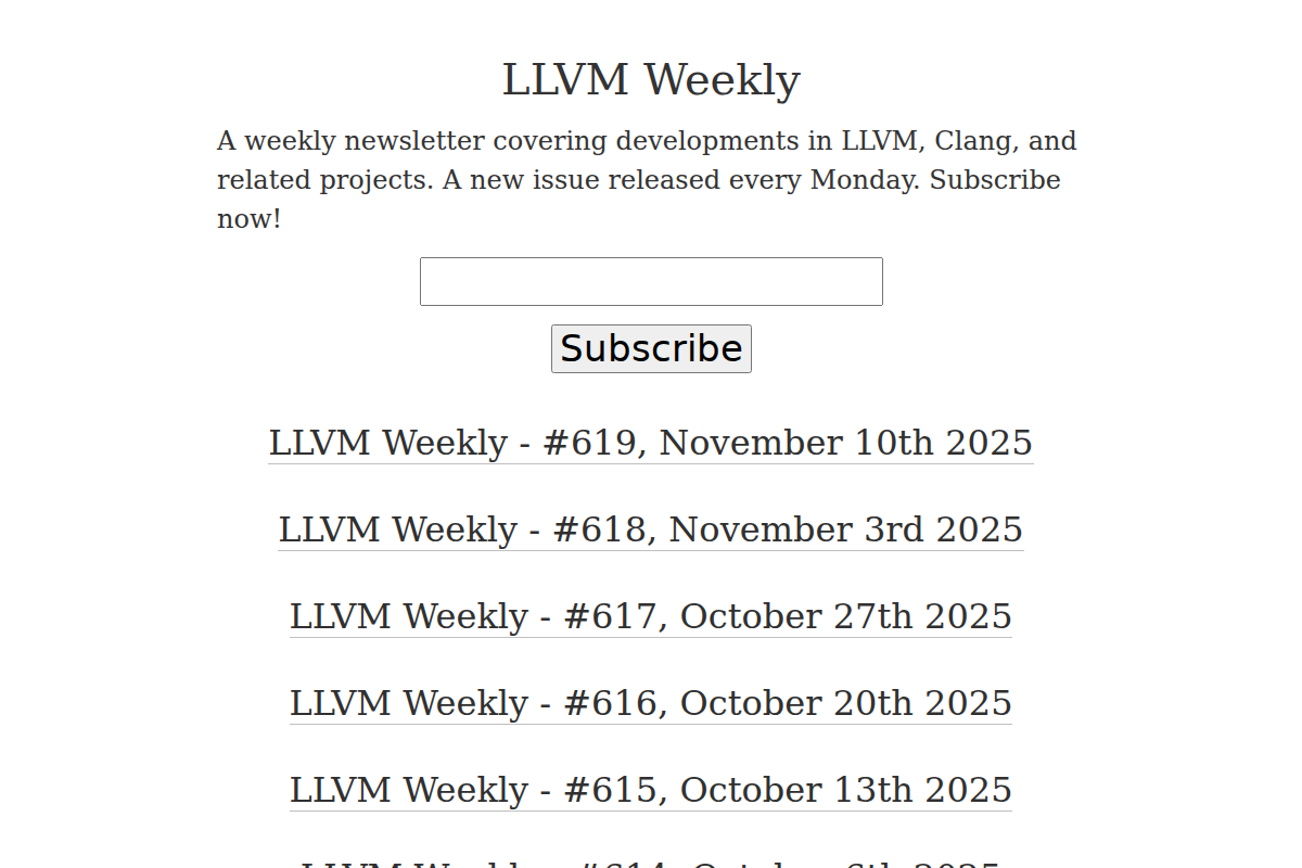 LLVM Weekly