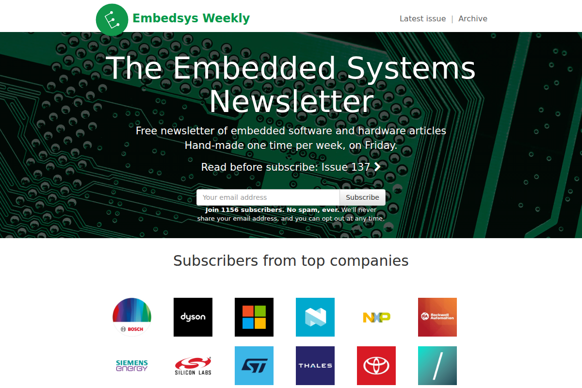 Embedsys Weekly