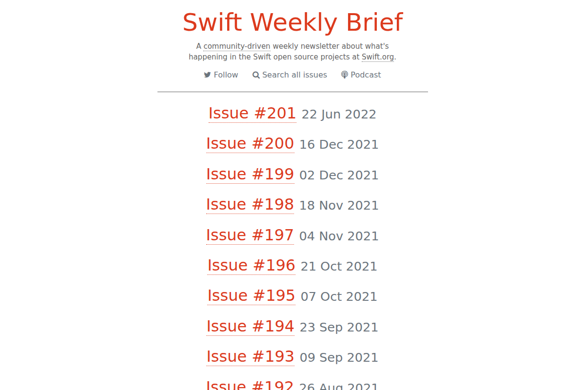 Swift Weekly Brief