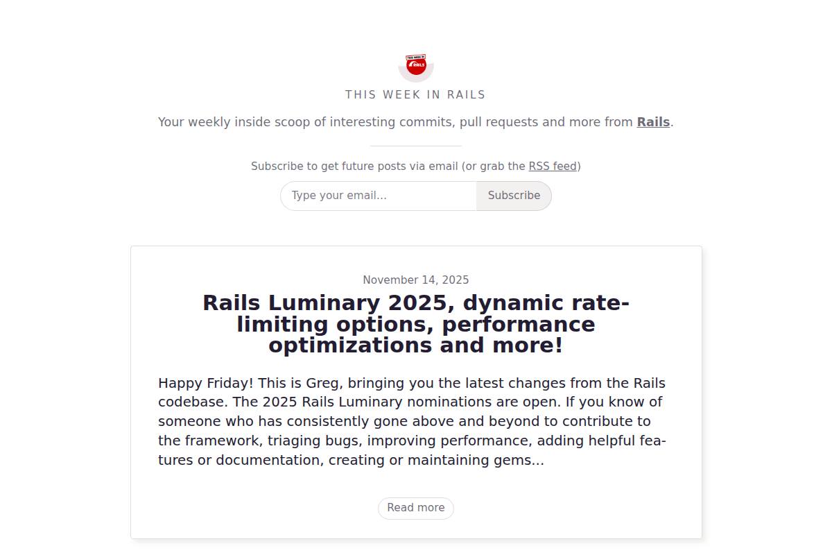Rails Weekly