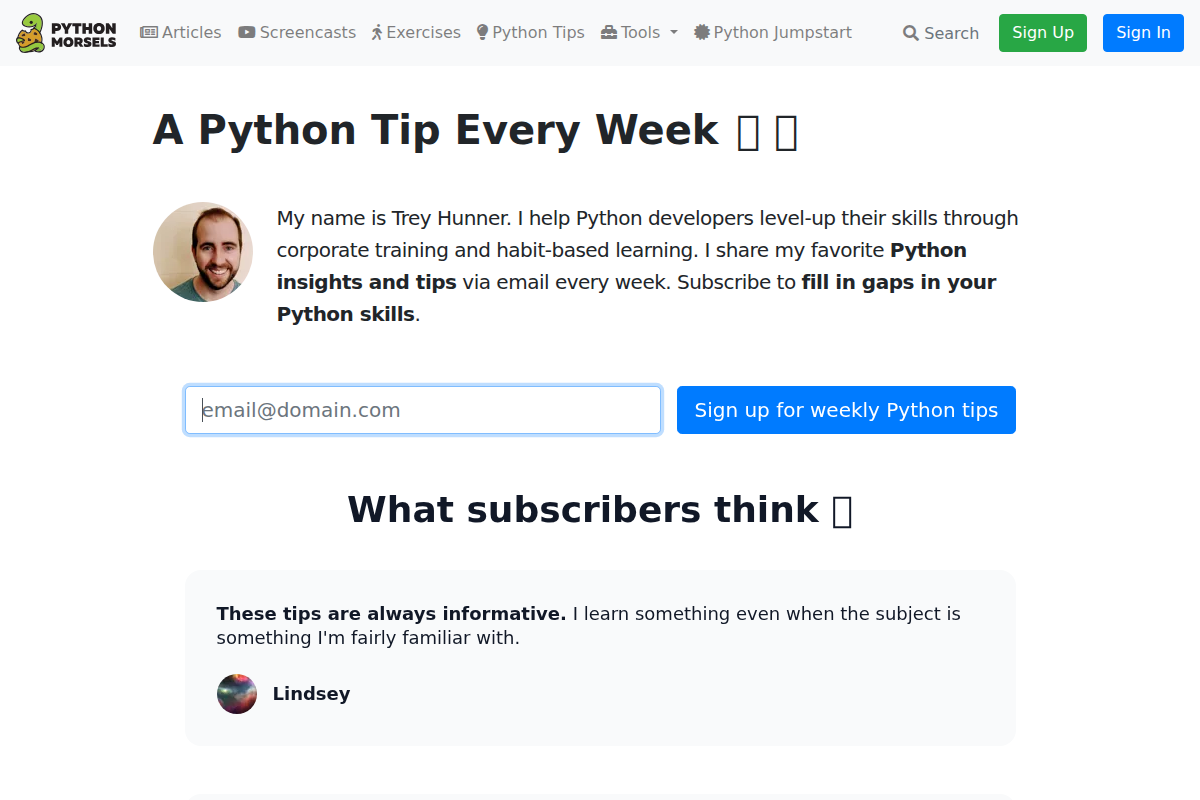 Python Morsels Newsletter