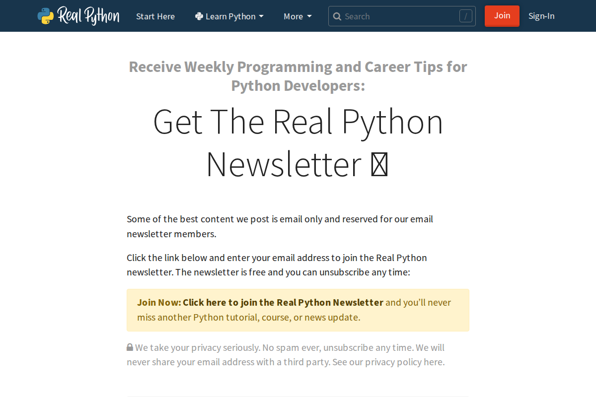 The Real Python Newsletter