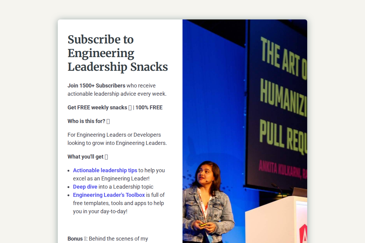 Engineering Leadership Snacks