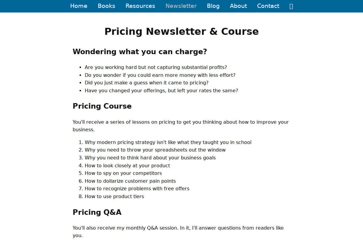 The Pricing Newsletter