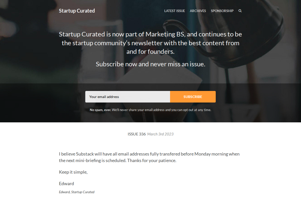 Startup Curated