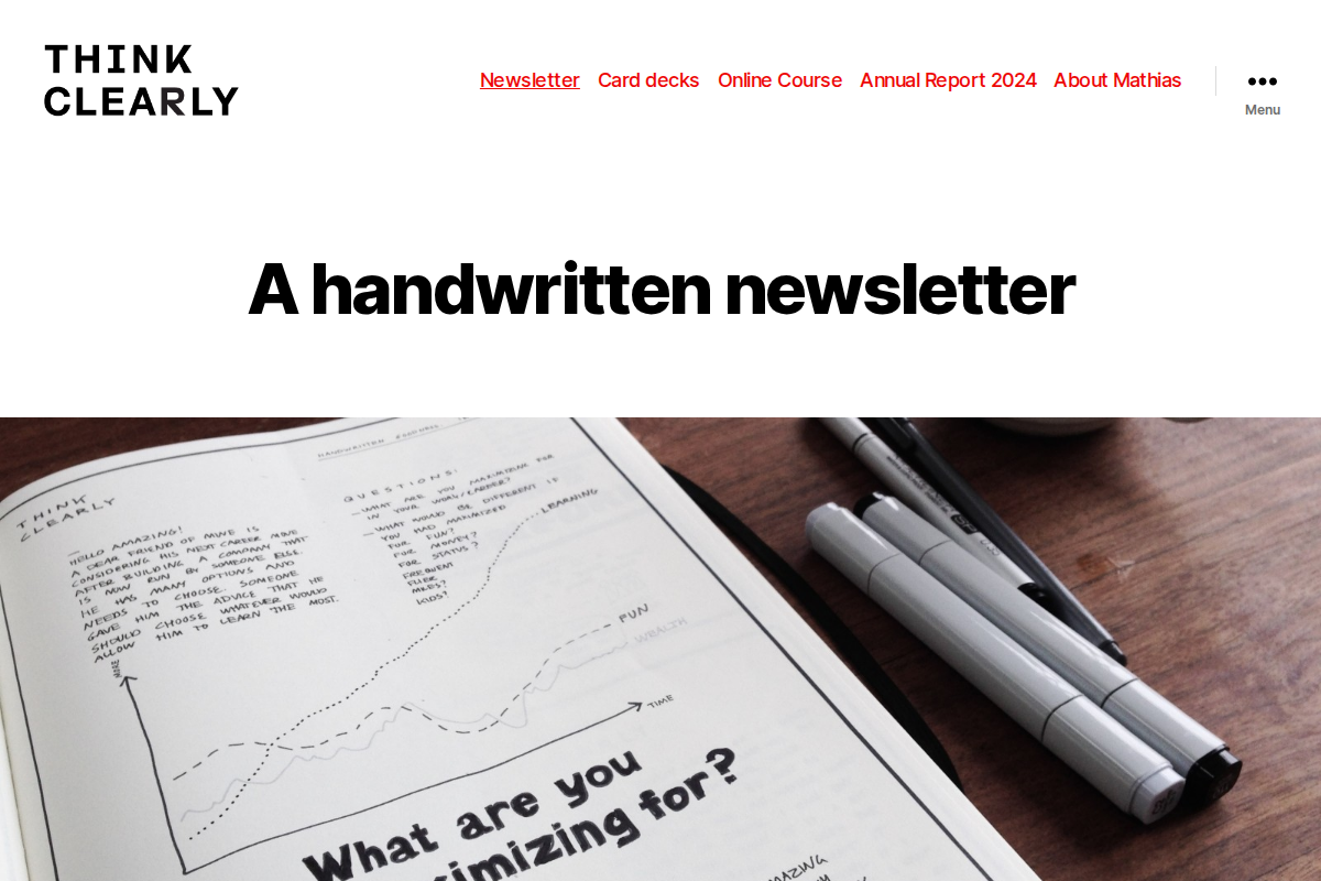 Handwritten newsletter