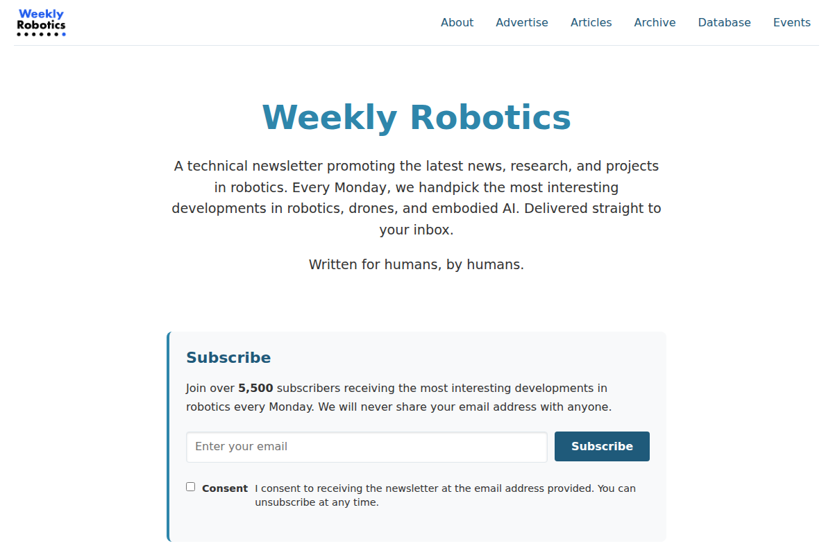 Weekly Robotics