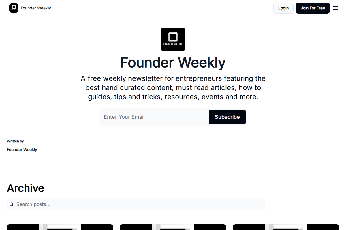 Founder Weekly