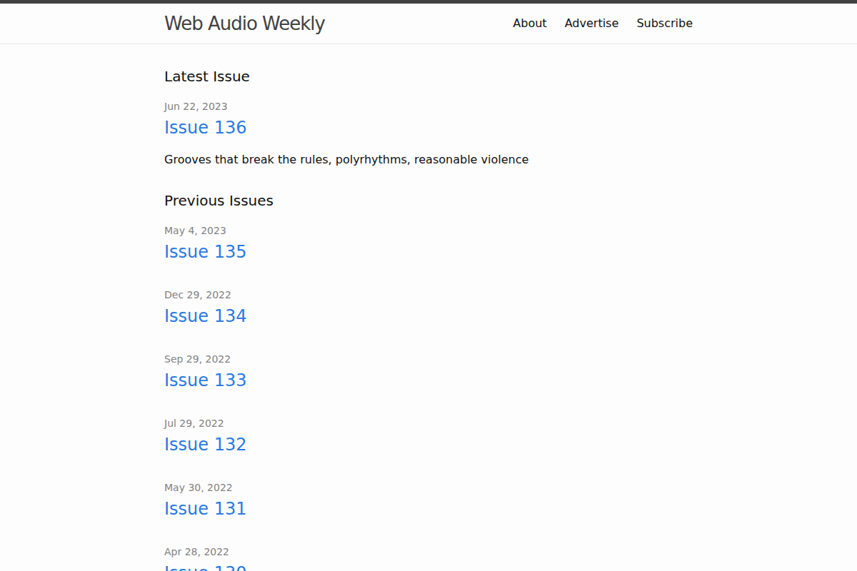 Web Audio Weekly