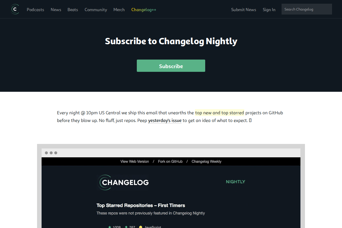 Changelog Nightly