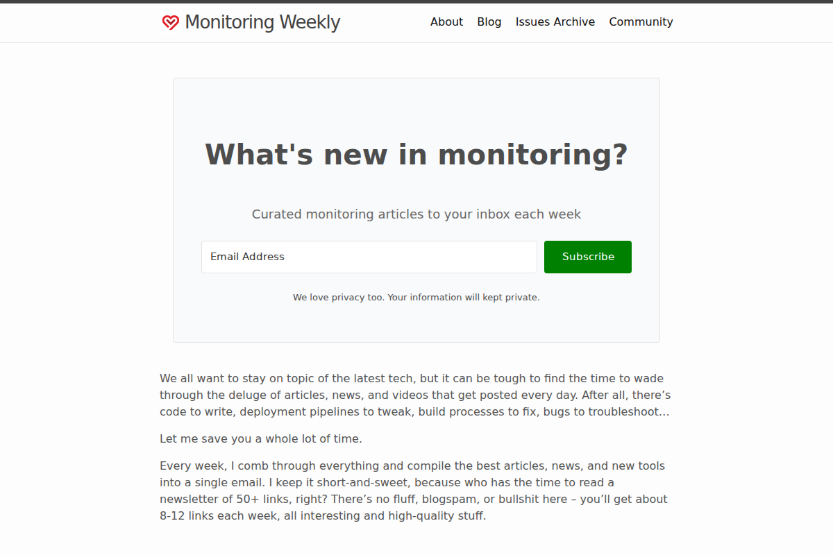 Monitoring Weekly